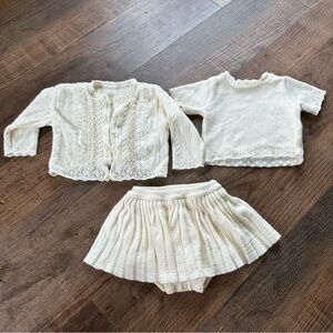 Vintage knit 3 piece set girls 12 month